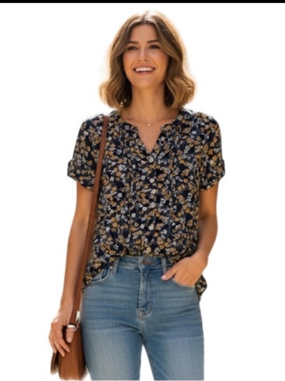 Sara Michelle Floral Print Women's Top -Size PS